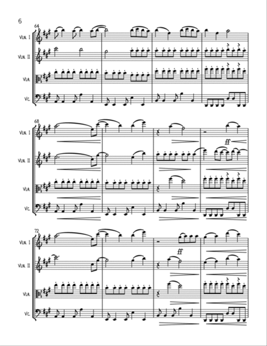 Wildest Dreams String Quartet scores gallery preview page 6