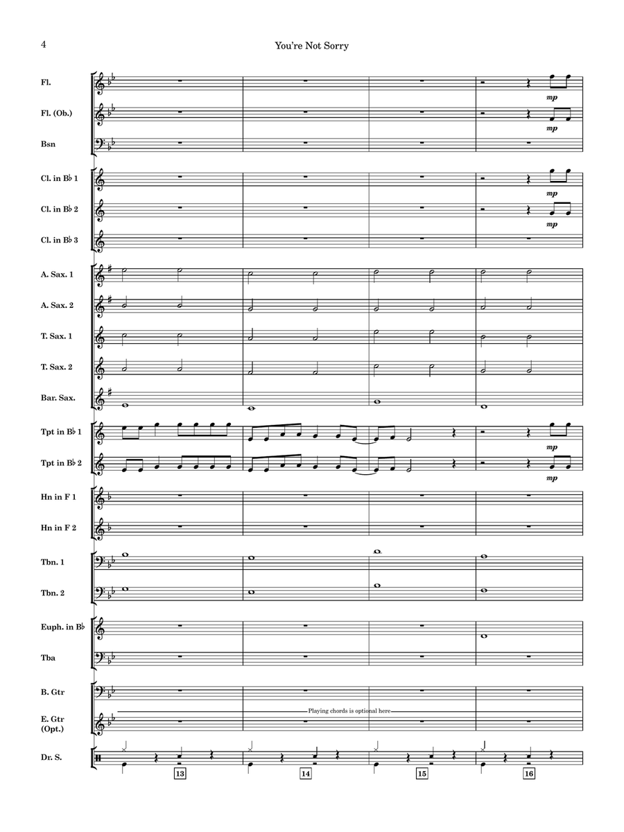 You're Not Sorry You're Not Sorry Concert Band scores gallery preview page 5