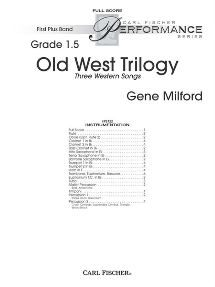 Old West Trilogy Old West Trilogy Concert Band scores gallery preview page 1