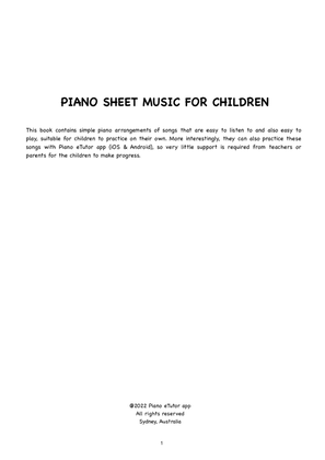 Book cover for Simple Piano Songs for Children