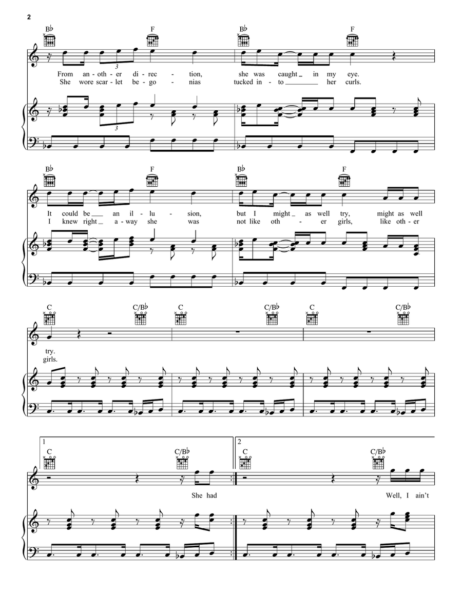 Scarlet Begonias Piano, Vocal, Guitar scores gallery preview page 2