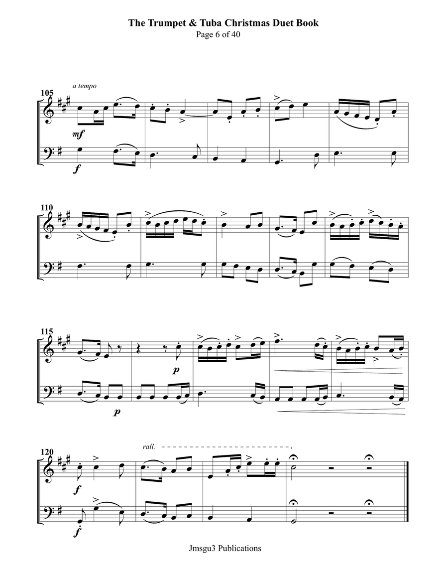 The Trumpet & Tuba Christmas Duet Book Brass Duet scores gallery preview page 6