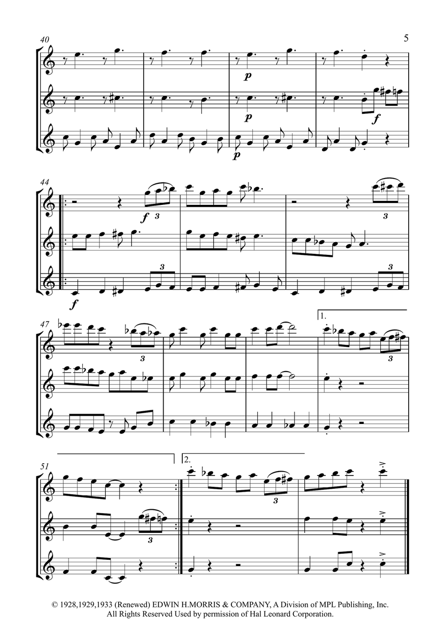 Basin Street Blues Woodwind Trio scores gallery preview page 5