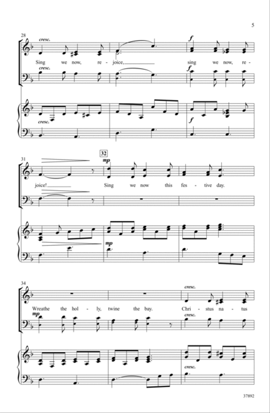 Sing We Now, Rejoice! 3-Part scores gallery preview page 4