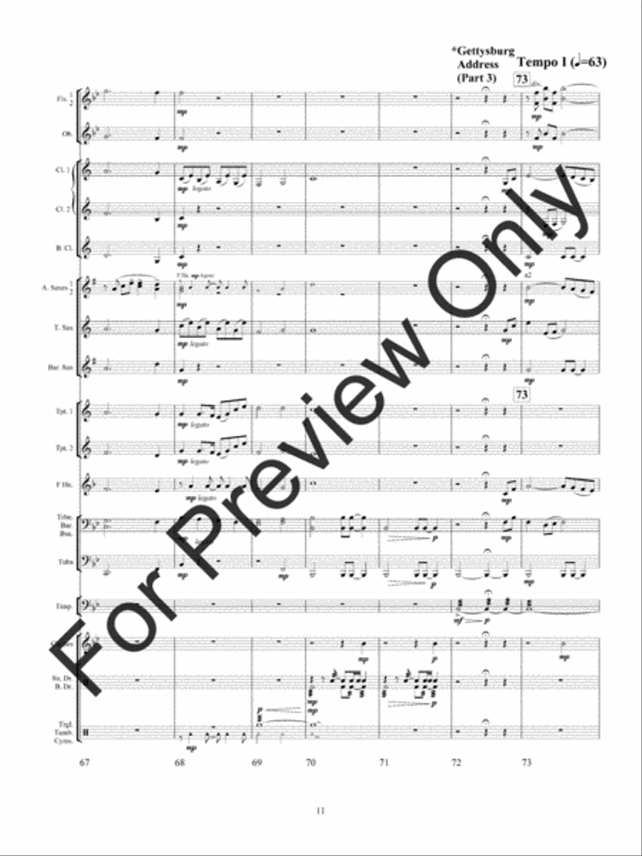 Lincoln At Gettysburg Lincoln At Gettysburg Concert Band scores gallery preview page 14