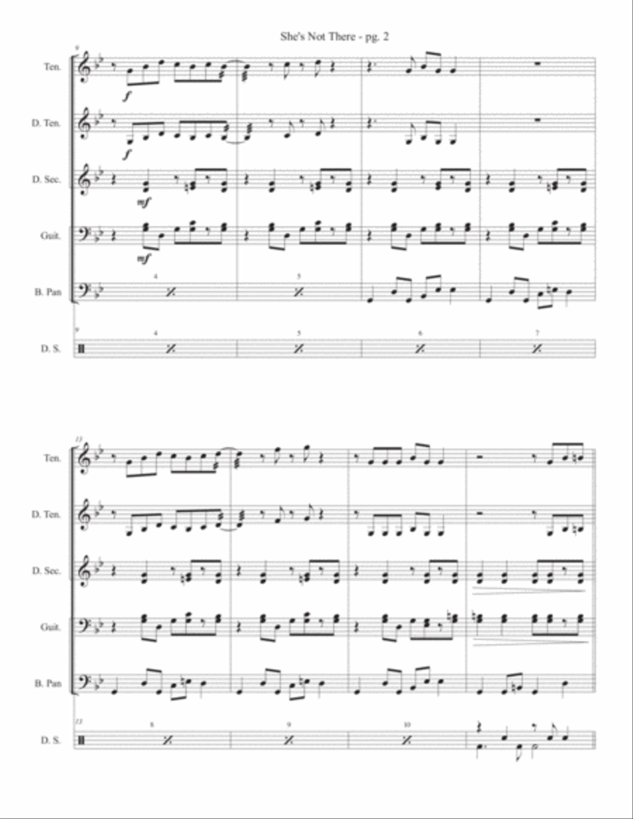 She's Not There Percussion Ensemble scores gallery preview page 2