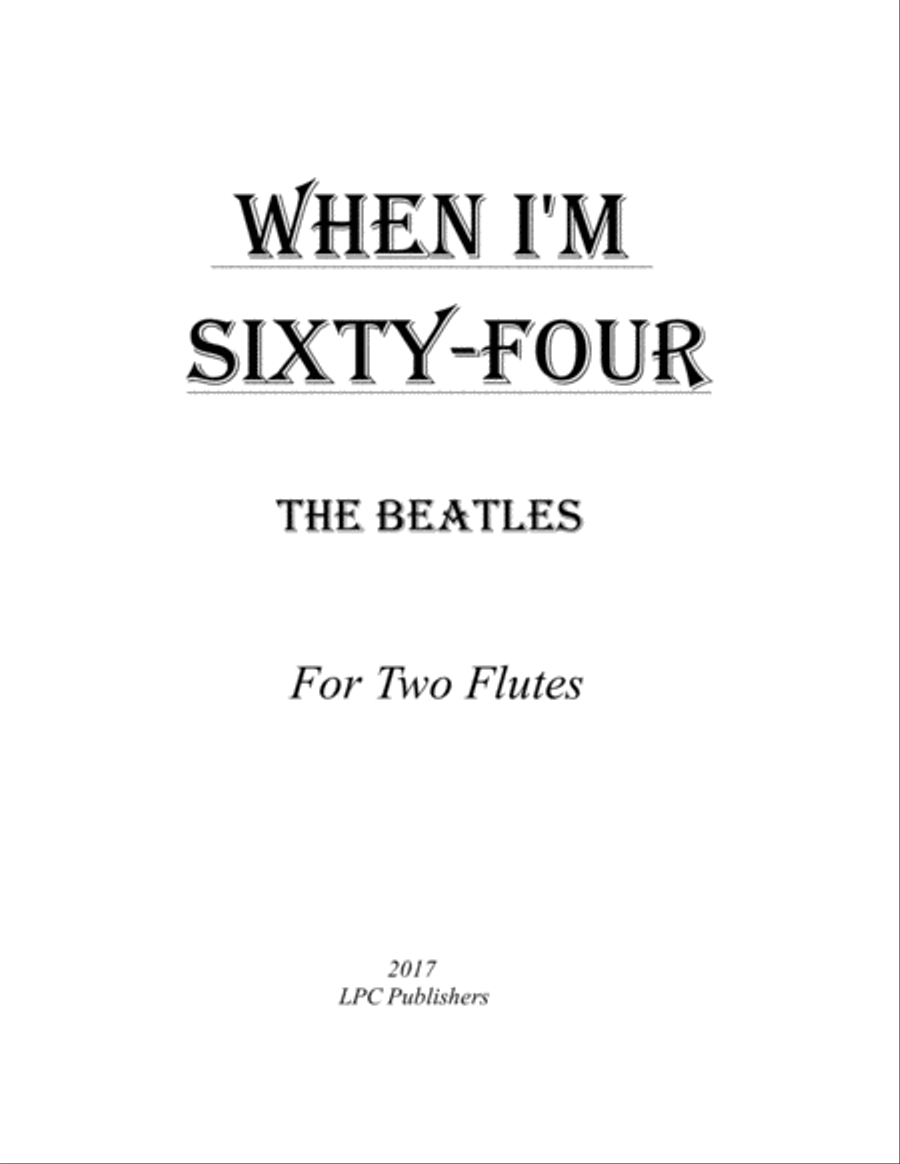 When I'm Sixty-Four Flute Duet scores gallery preview page 1