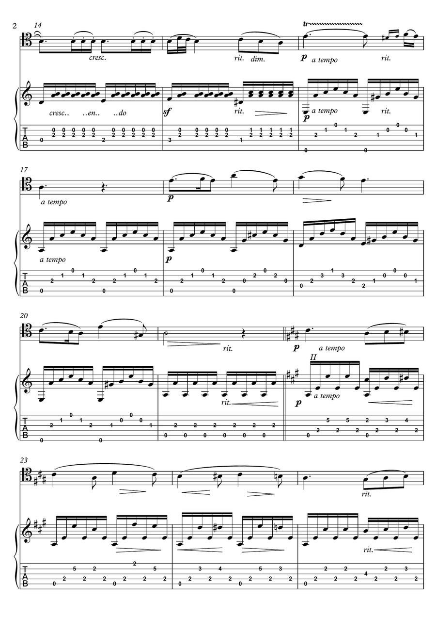 Cello and Guitar duet I by Bergmiller String Duet scores gallery preview page 2