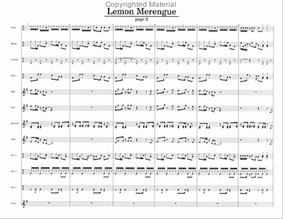 Lemon Merengue Lemon Merengue Percussion Ensemble scores gallery preview page 4