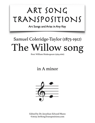 COLERIDGE-TAYLOR: The Willow song (transposed to A minor)