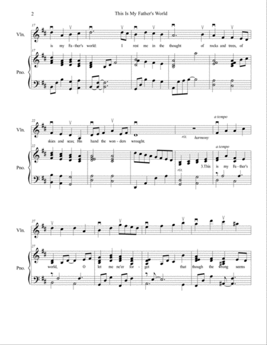 This Is My Father's World Violin Solo scores gallery preview page 2