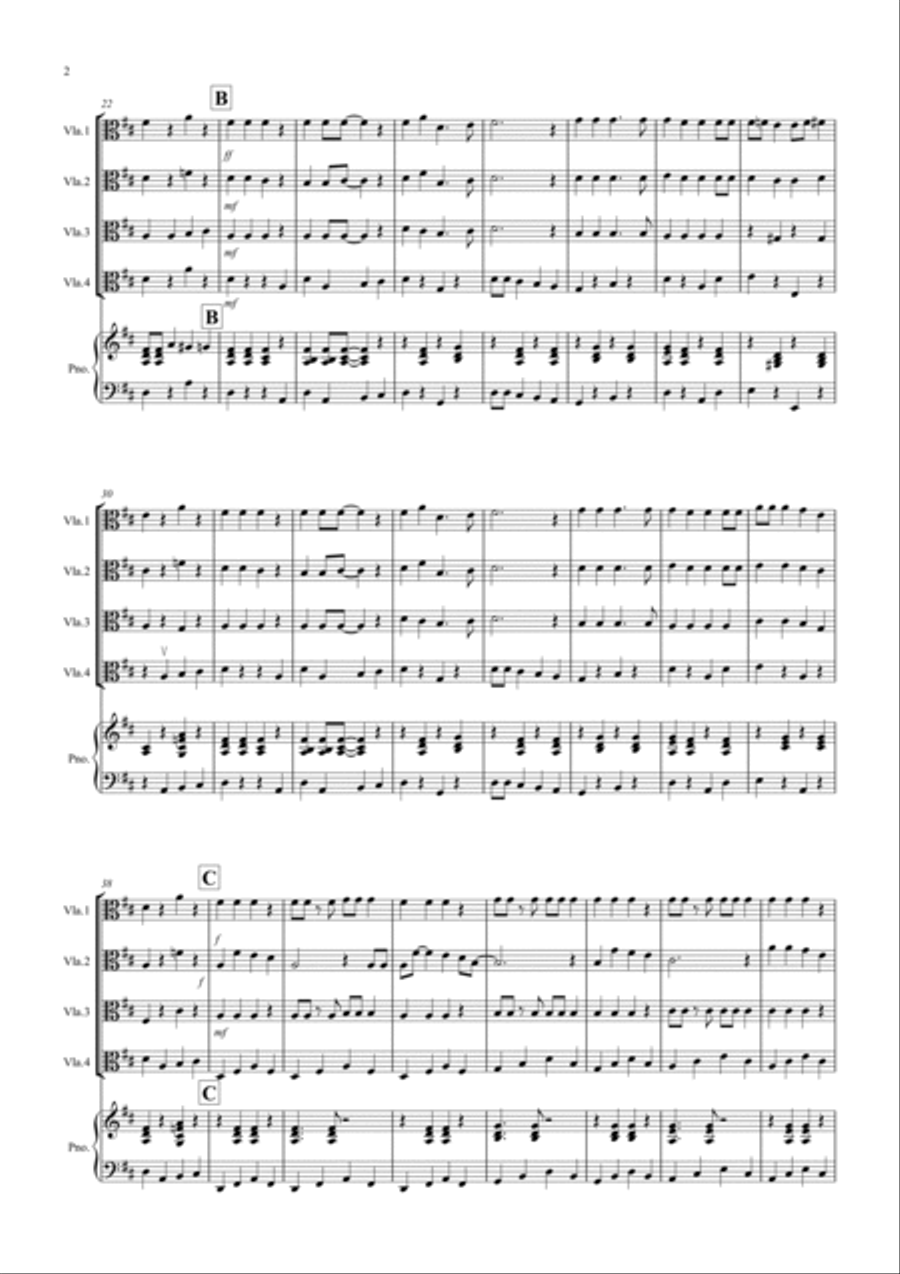 3 Jazzy Christmas Pieces for Viola Quartet Viola Solo scores gallery preview page 2