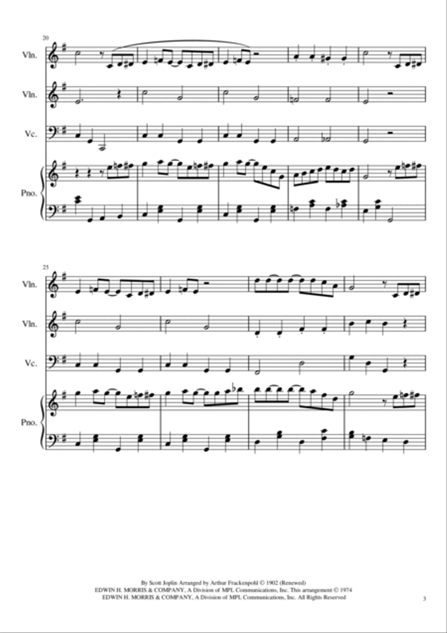 The Entertainer Piano Trio scores gallery preview page 3