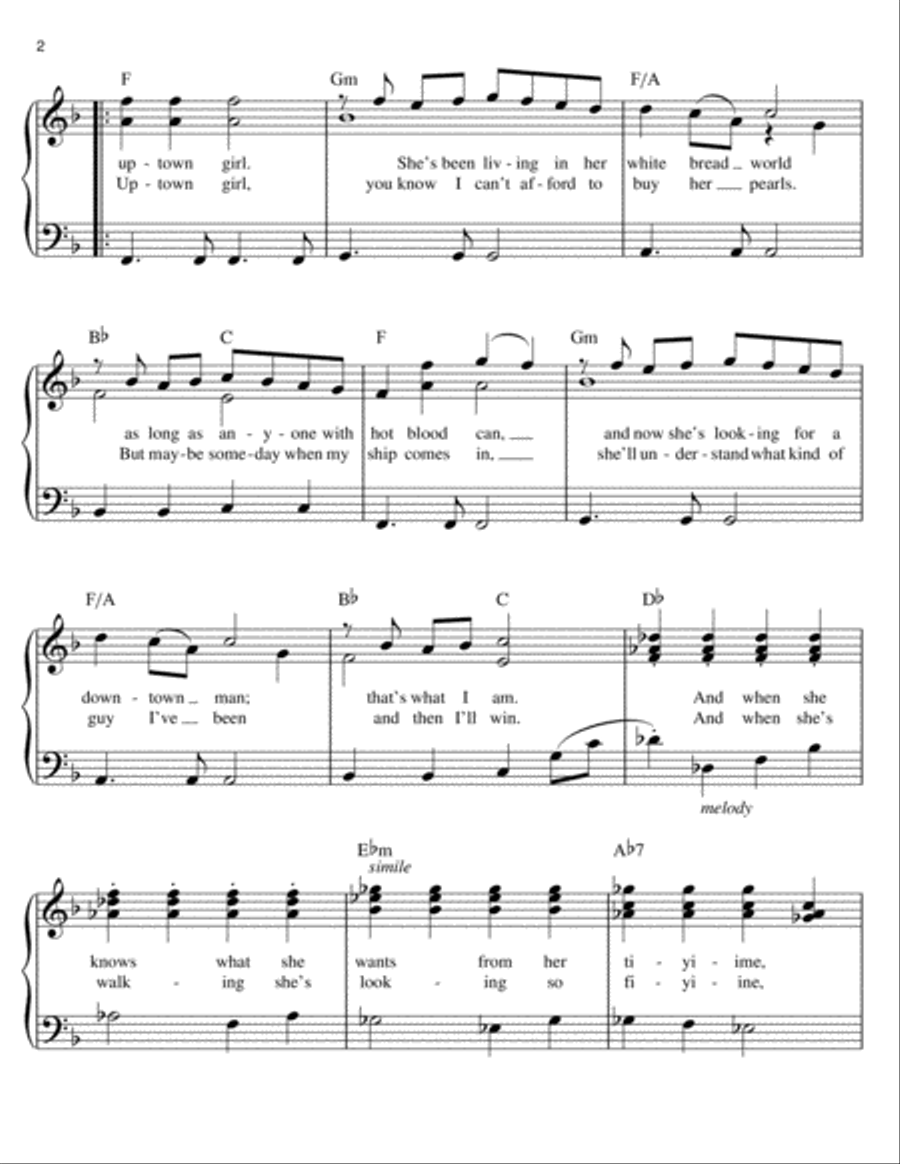 Uptown Girl Voice scores gallery preview page 2