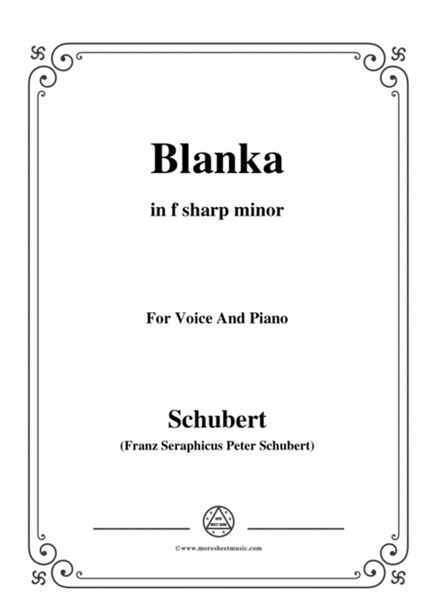 Schubert-Blanka,in f sharp minor,for Voice&Piano image number null