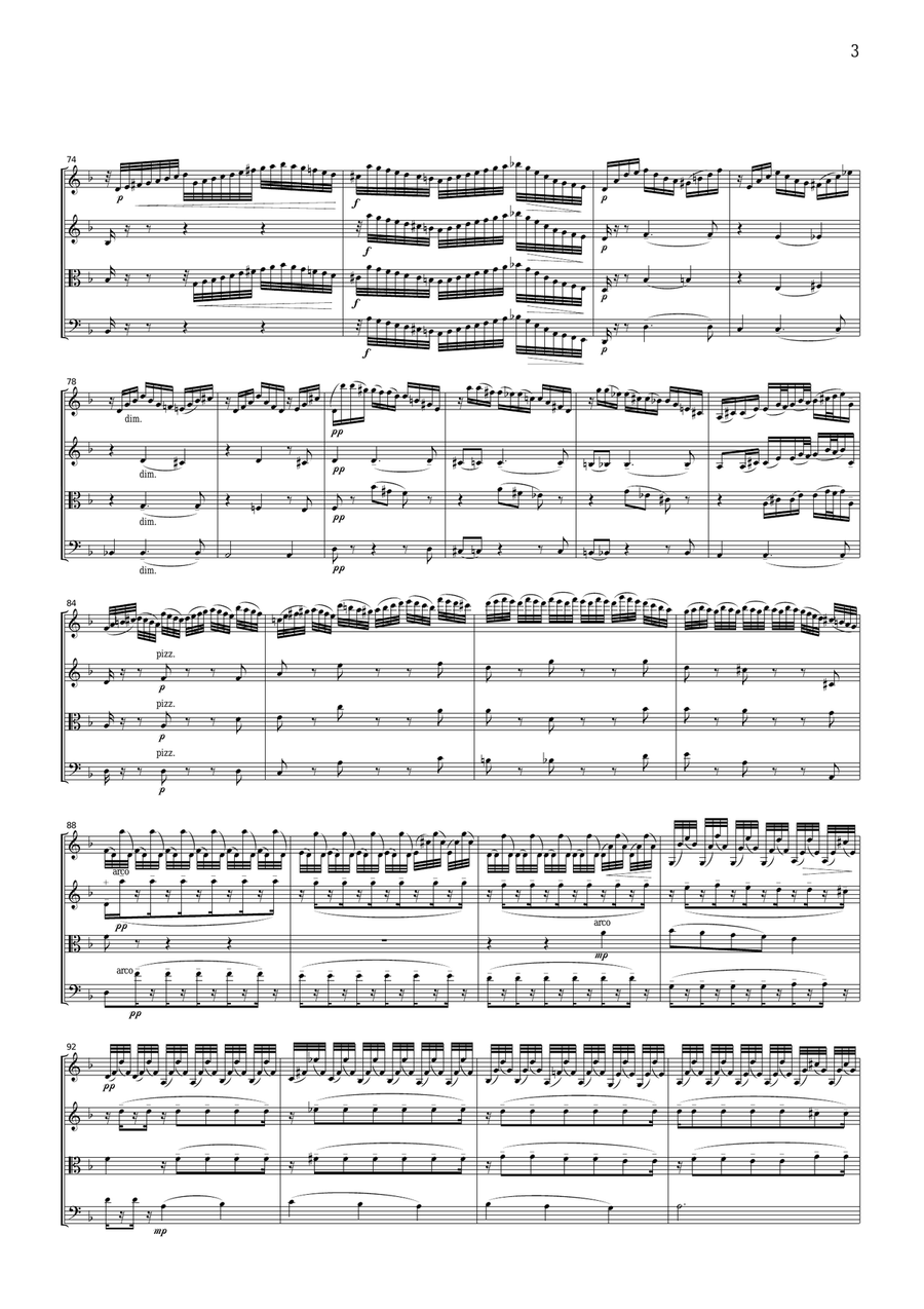 J.S.Bach Chaconne for string quartet, CB222 String Quartet scores gallery preview page 3