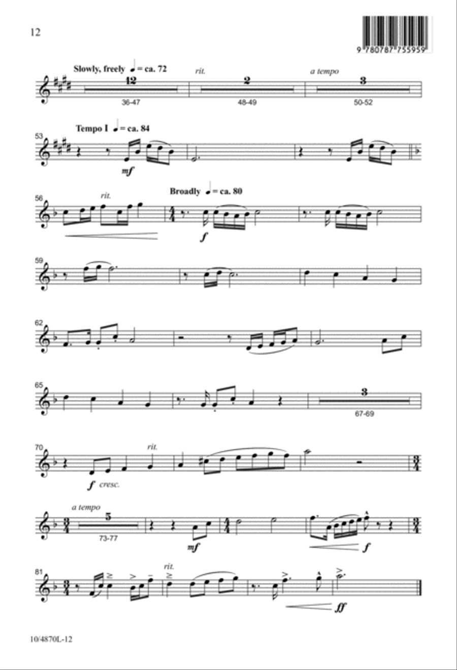 Tune My Heart to Sing Thy Grace 4-Part scores gallery preview page 12