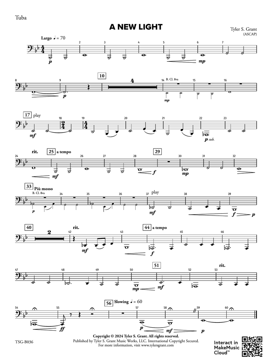 A New Light: Tuba A New Light: Tuba Tuba scores gallery preview page 1