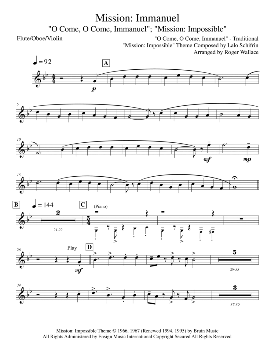 Mission: Impossible Theme Flute Solo scores gallery preview page 1