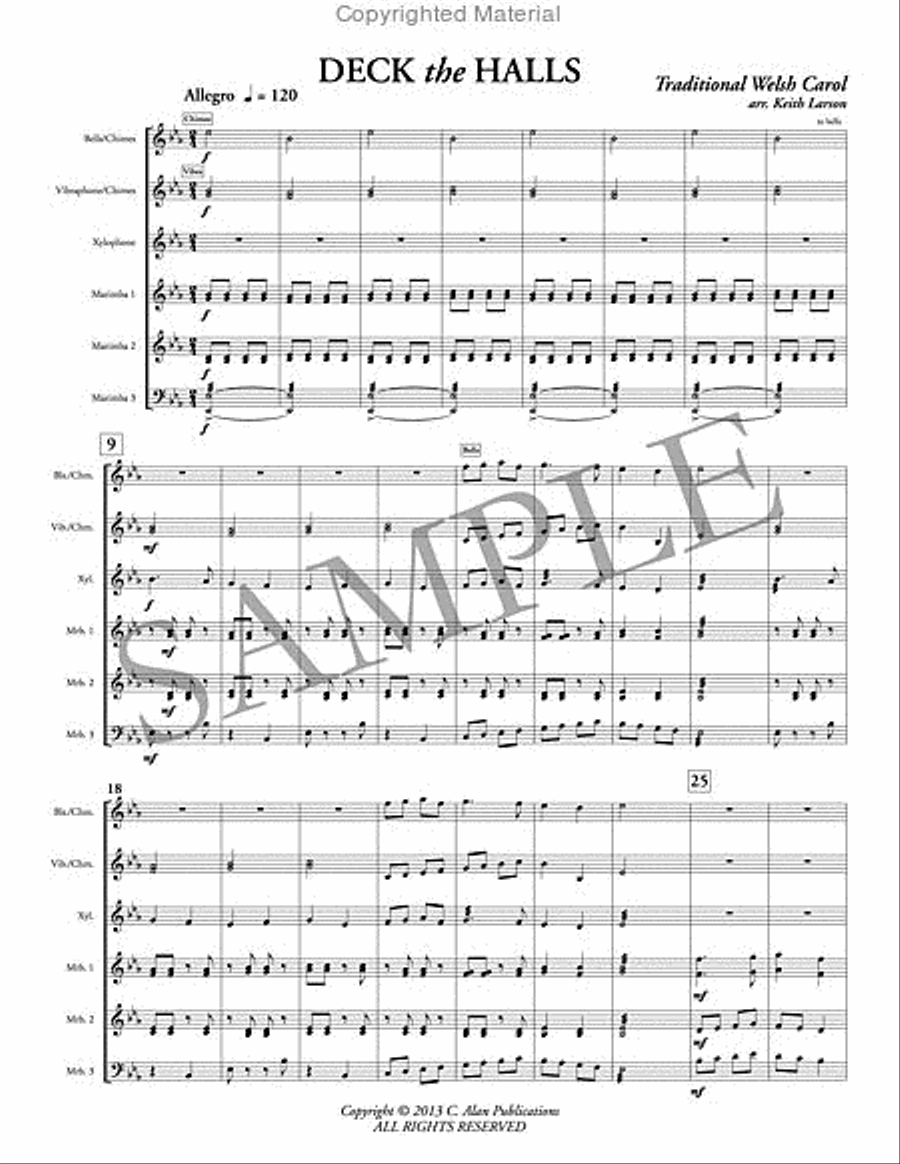 Deck the Halls Percussion Ensemble scores gallery preview page 2