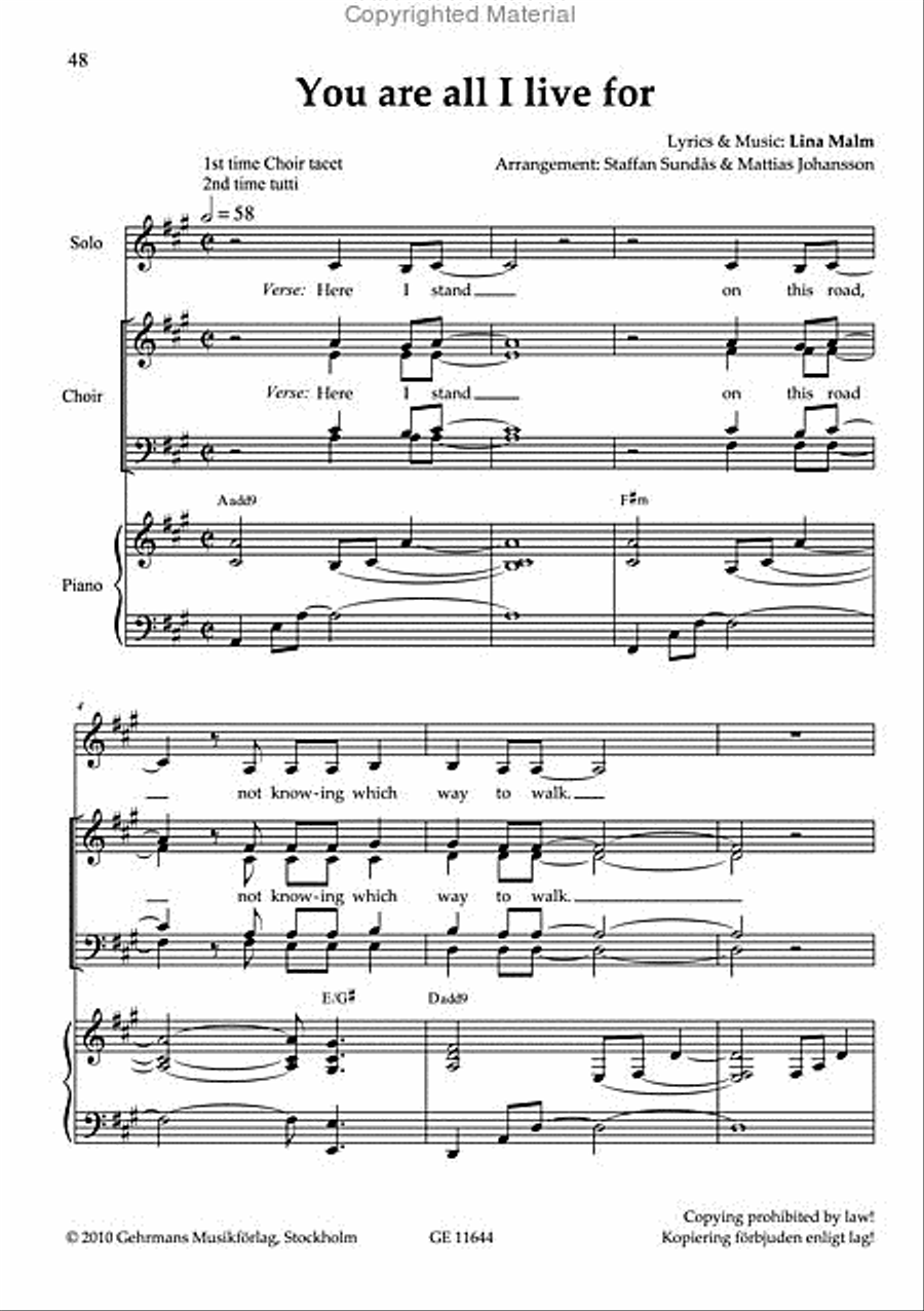 Yes, I'm coming home 4-Part scores gallery preview page 10