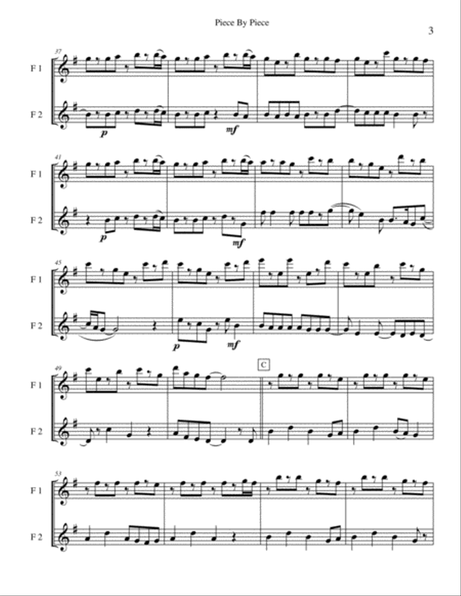 Piece By Piece Flute Duet scores gallery preview page 3