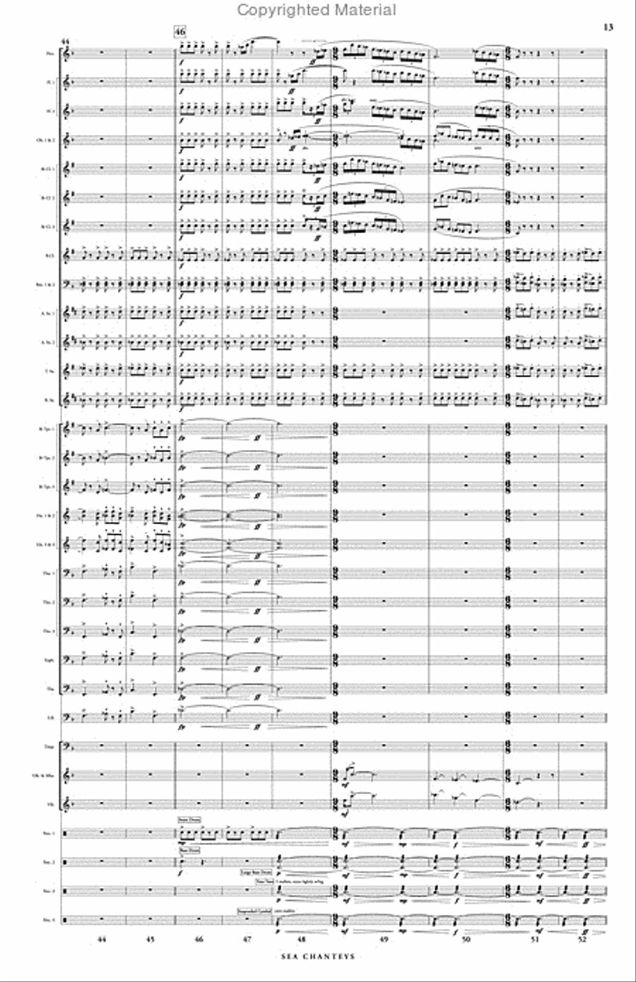 Sea Chanteys Concert Band scores gallery preview page 11
