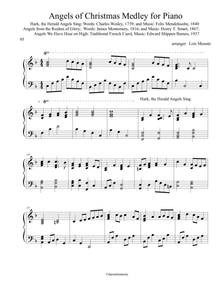 The Angels of Christmas medley for piano image number null