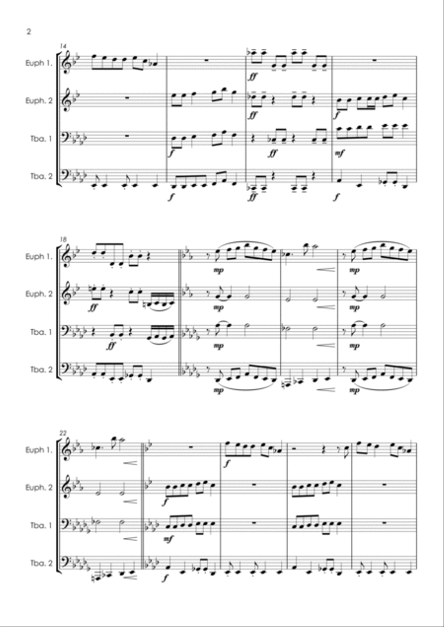 Driving In My Car Euphonium scores gallery preview page 6