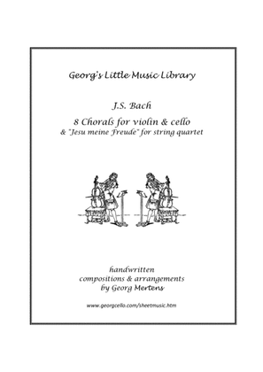 Book cover for Bach - 8 Chorals for violin & cello