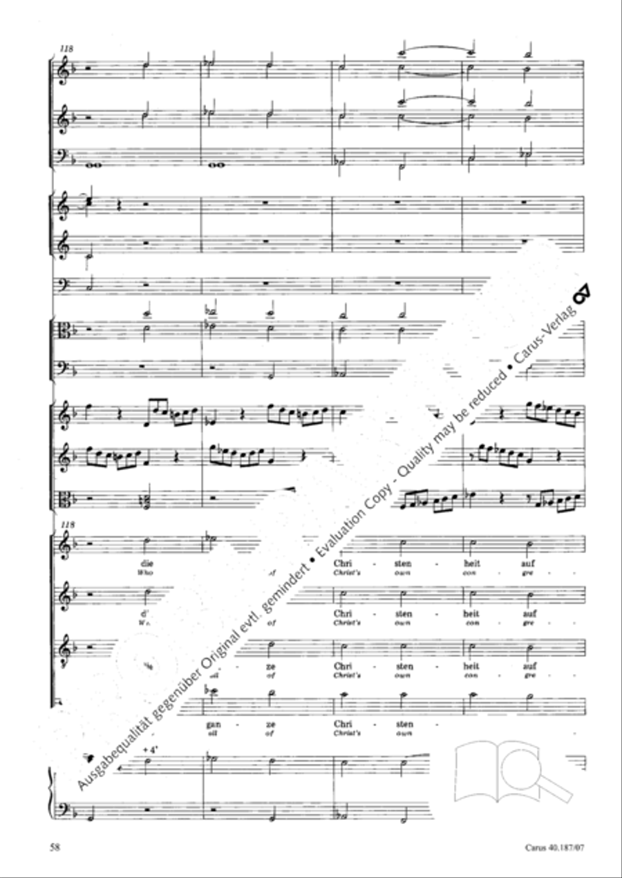 Verleih uns Frieden + Wir glauben all an einen Gott Orchestra scores gallery preview page 59