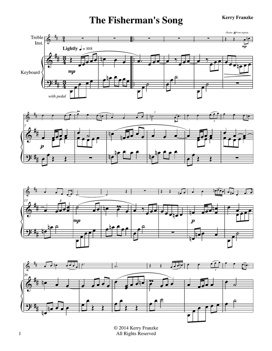 The Fisherman's Song The Fisherman's Song Small Ensemble scores gallery preview page 1