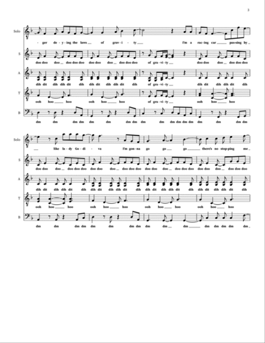 Don't Stop Me Now 4-Part scores gallery preview page 3