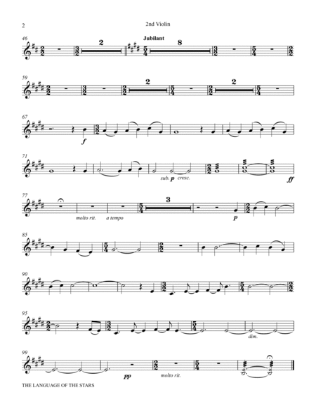 Language of the Stars (Full Orchestra) - Violin 2