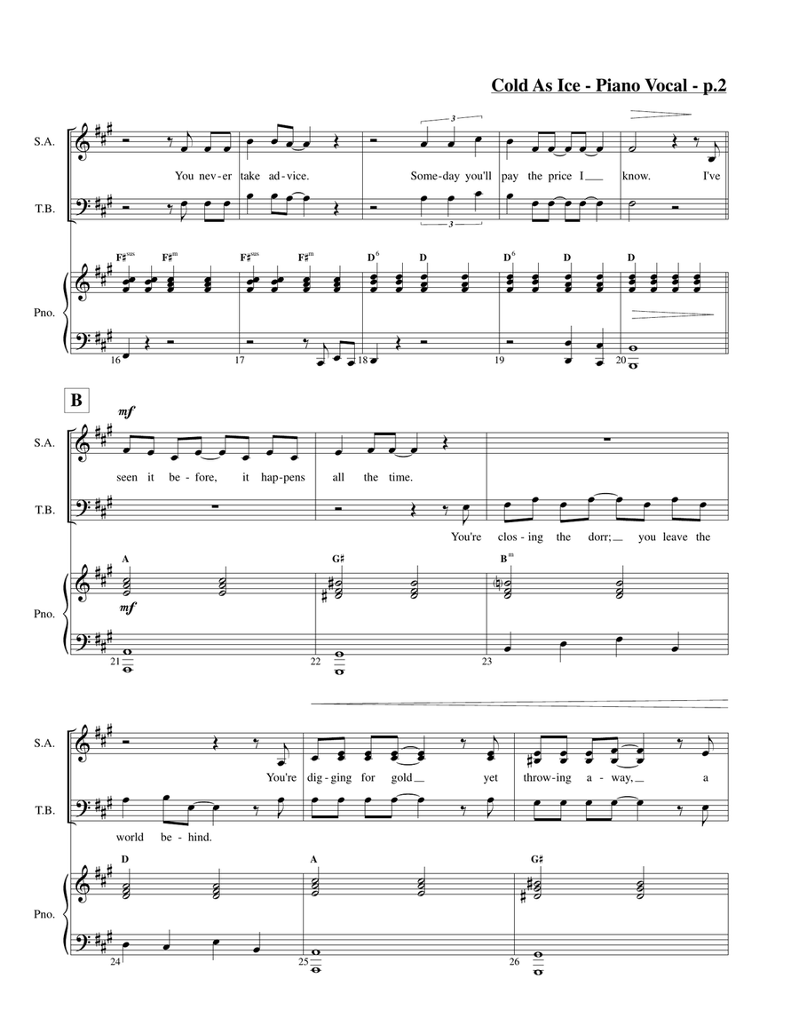 Cold As Ice 3-Part scores gallery preview page 2