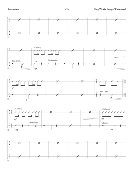 Sing We the Song of Emmanuel (arr. Joseph M. Martin) - Percussion