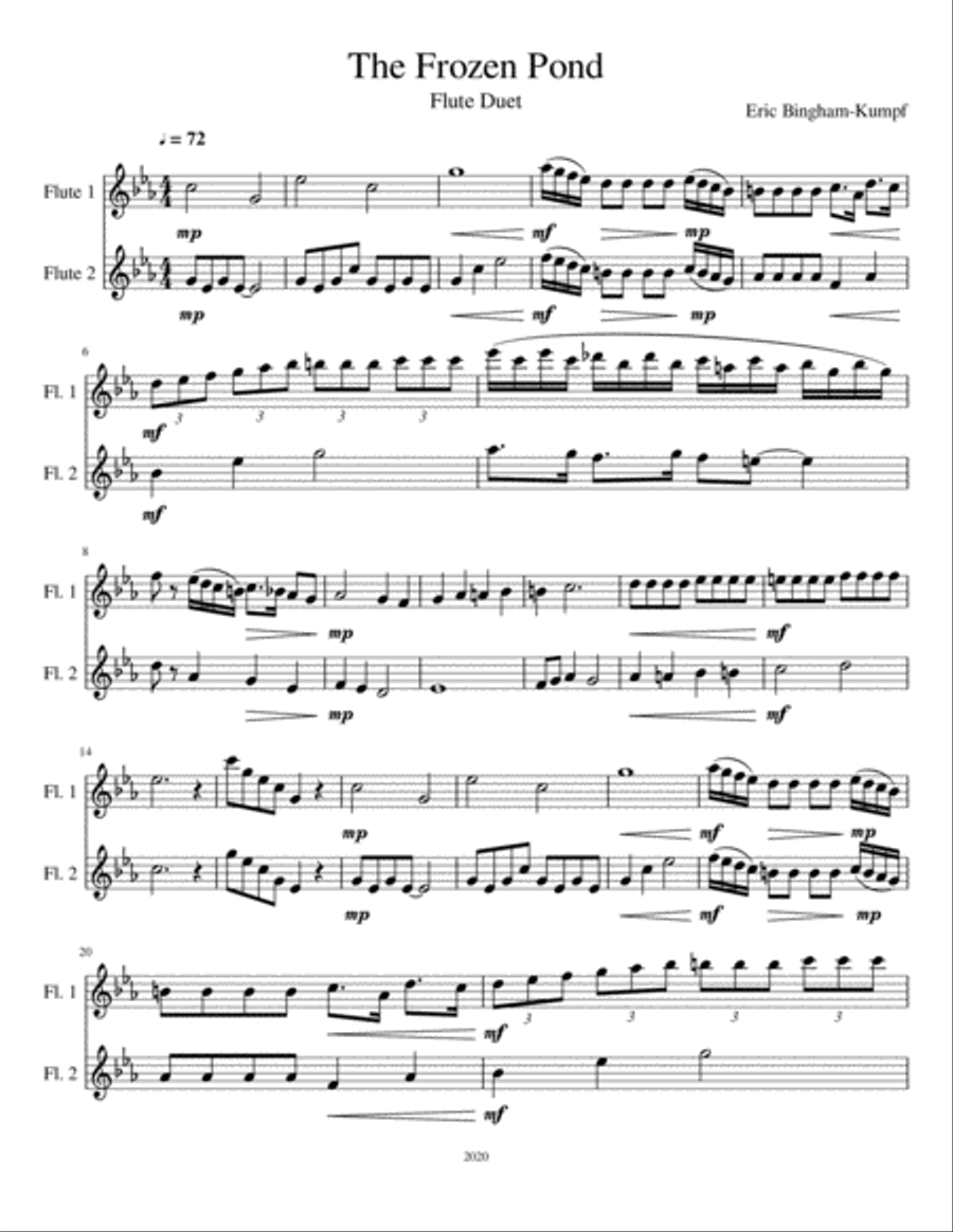 The Frozen Pond Flute Duet scores gallery preview page 1