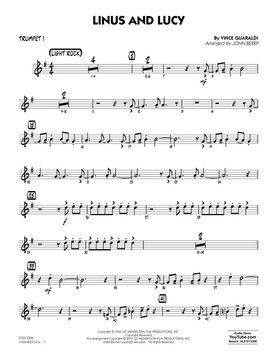 Linus and Lucy (arr. John Berry) - Trumpet 1