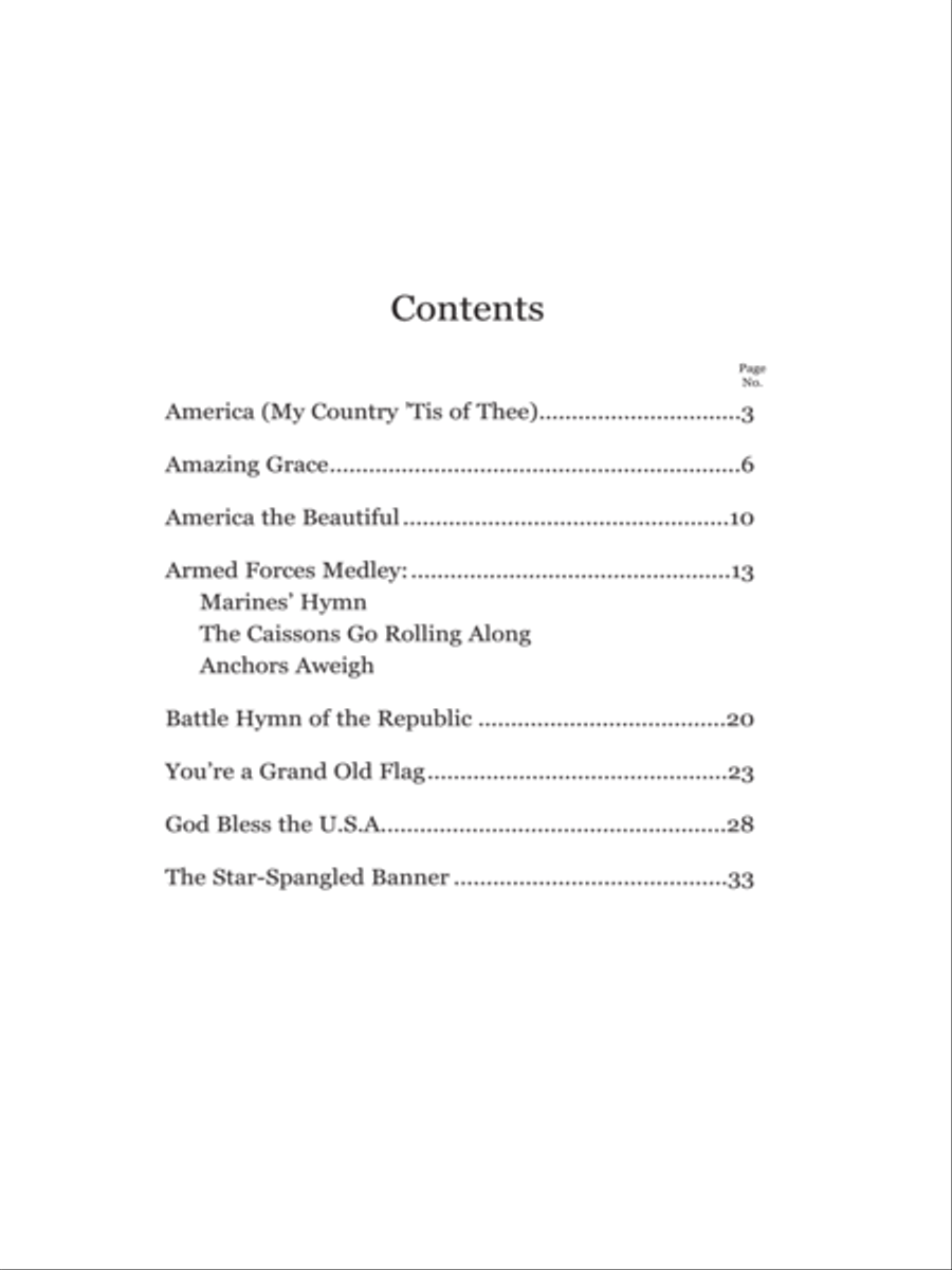 Patriotic Instrument Solos - Piano Accompaniment Piano Accompaniment scores gallery preview page 2