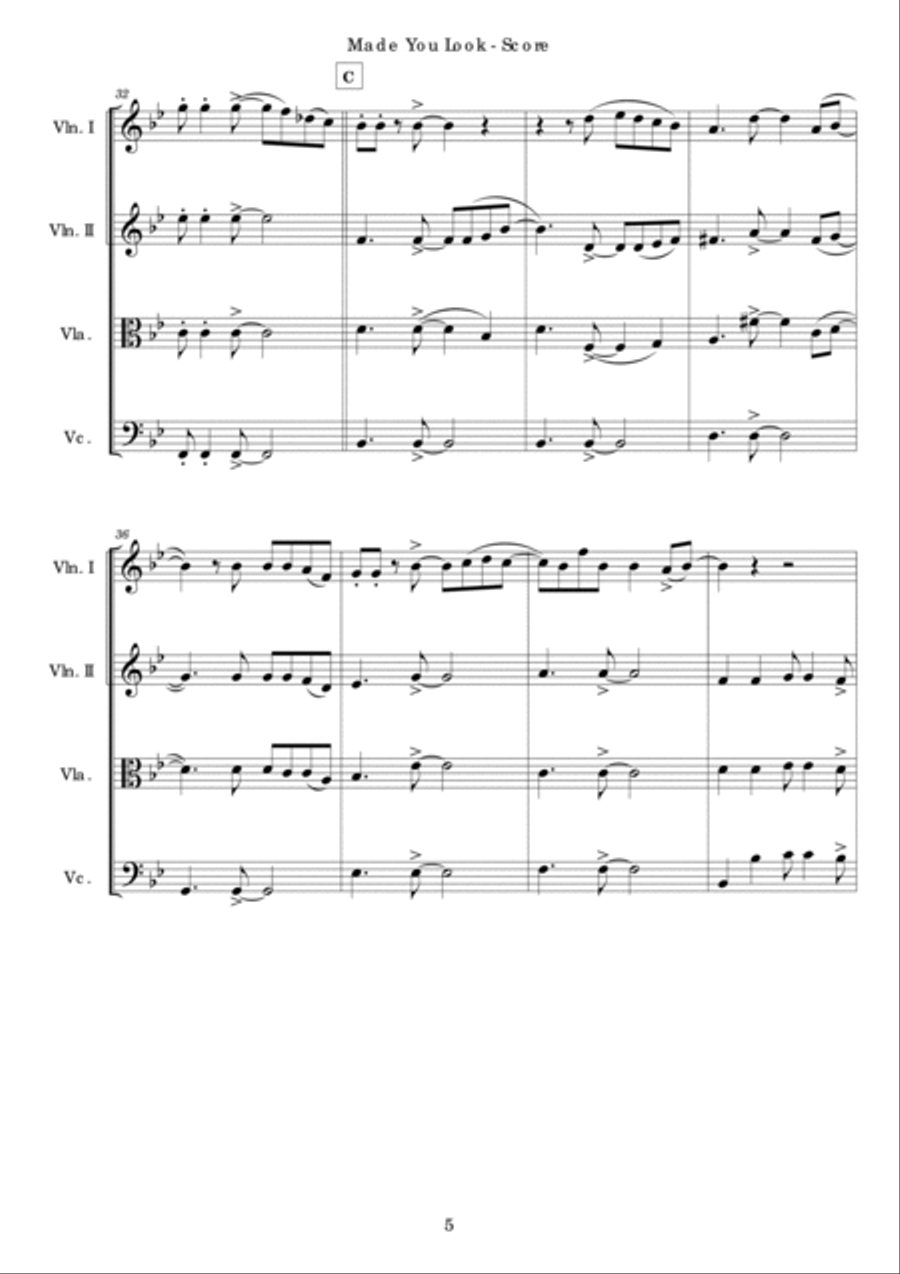 Made You Look String Quartet scores gallery preview page 6
