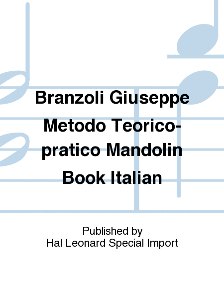 Branzoli Giuseppe Metodo Teorico-pratico Mandolin Book Italian