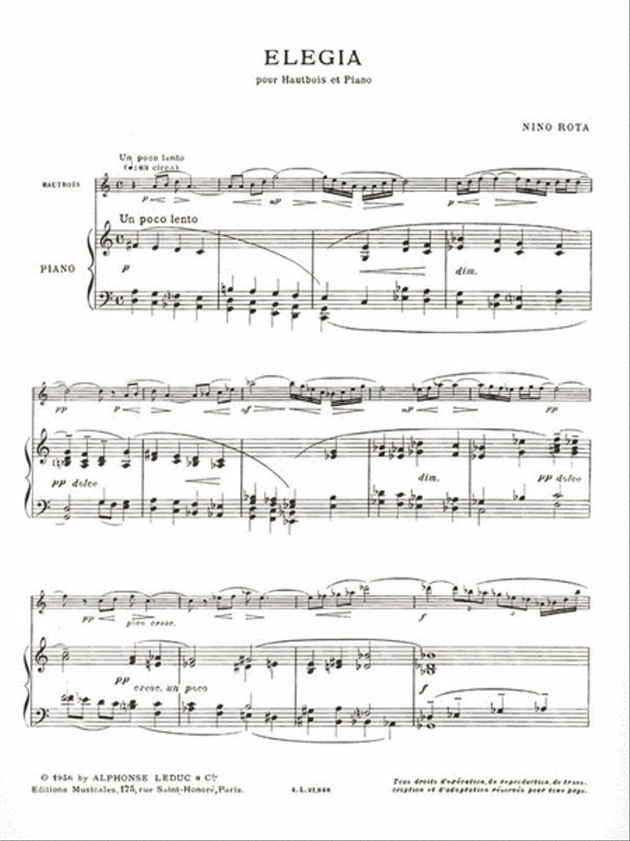 Elegia (oboe And Piano) Piano Accompaniment scores gallery preview page 2