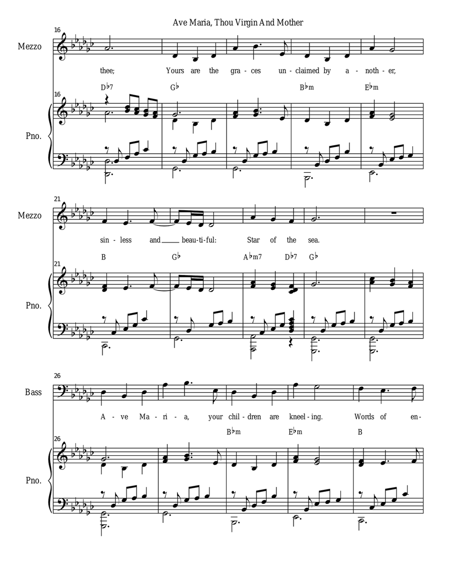 Ave Maria, Thou Virgin And Mother (Duet for Mezzo and Bass solo) Mezzo-Soprano Voice scores gallery preview page 2