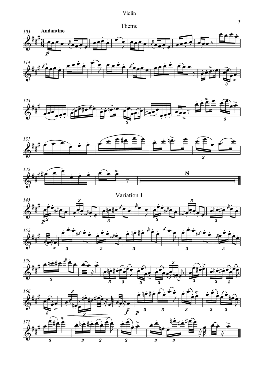 Niccolo Paganini - Suonata Varsavia for Violin and Piano Full Orchestra scores gallery preview page 5
