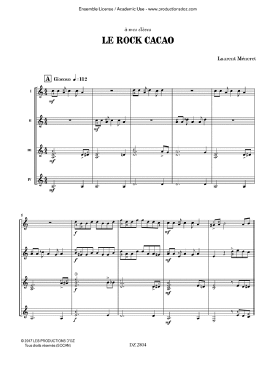 Le rock cacao Le rock cacao Guitar Ensemble scores gallery preview page 3