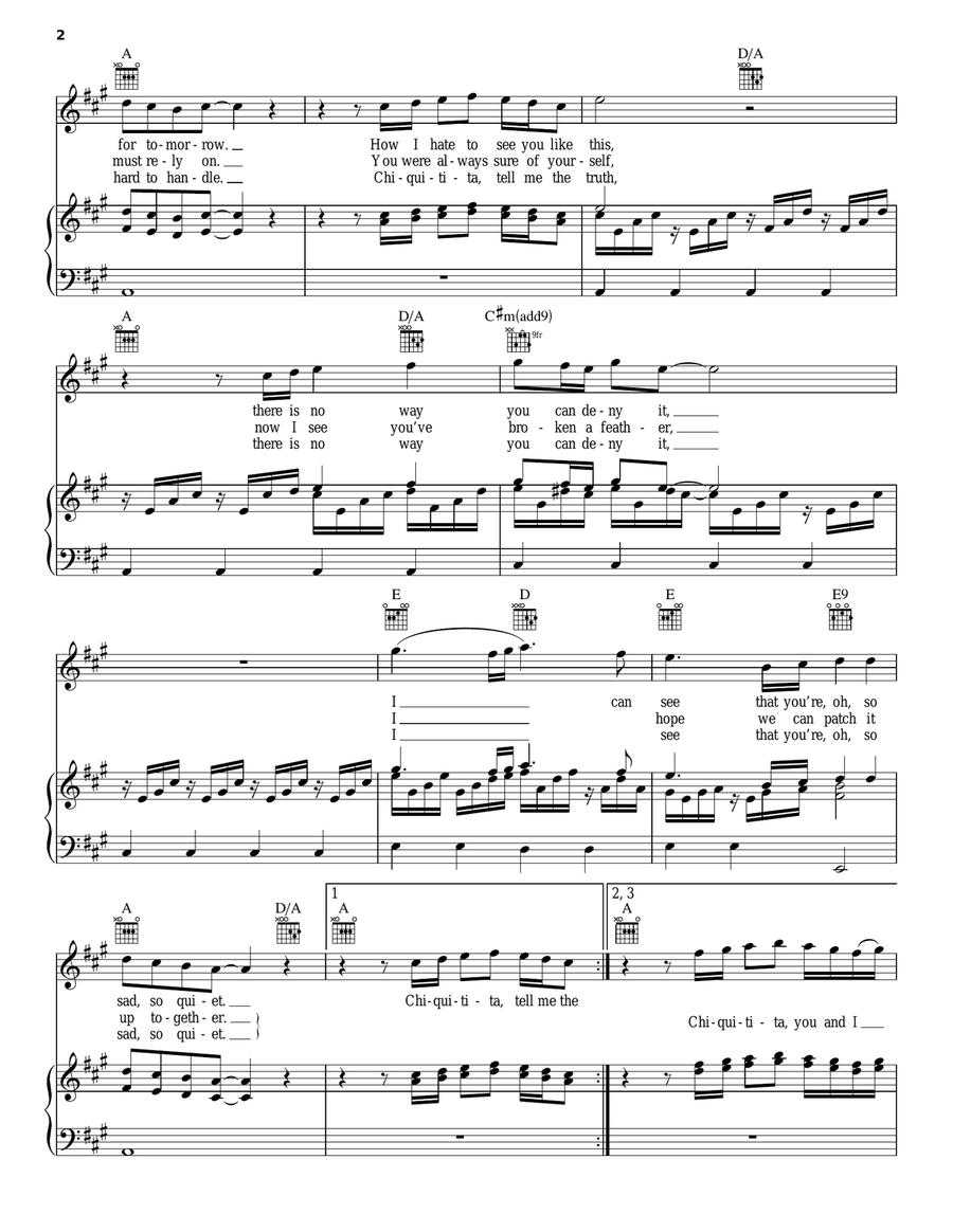 Chiquitita Chiquitita Acoustic Guitar scores gallery preview page 2