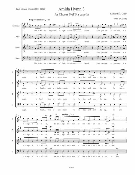 Amida Hymns: 13 Short Worshipful Buddhist Anthems for Chorus SATB a Capella image number null