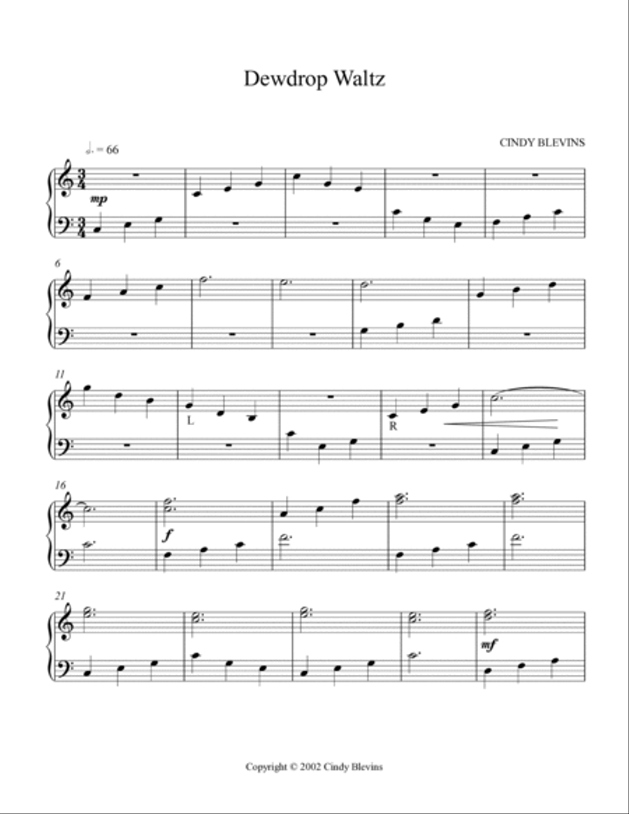 Dewdrop Waltz, original solo for Lap Harp Lap Harp scores gallery preview page 2
