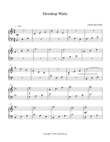 Dewdrop Waltz, original solo for Lap Harp image number null