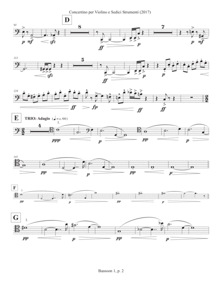 Concertino per Violino e Sedici Strumenti (2017) bassoon part 1